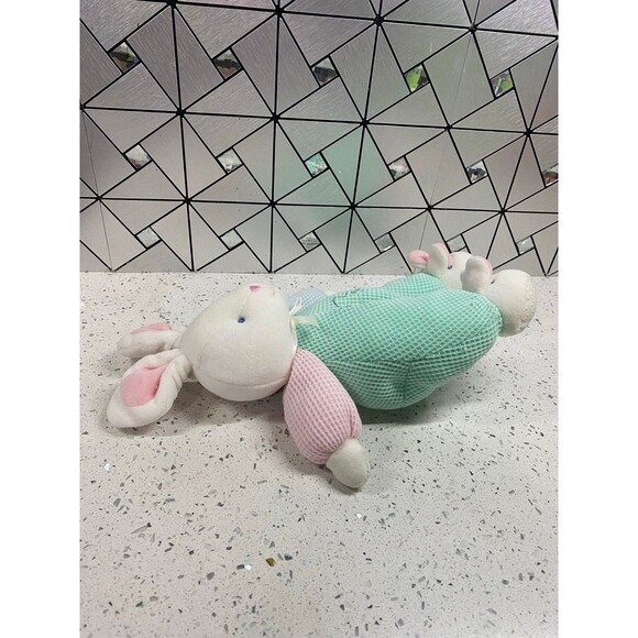 Vintage Carter’s Prestige Bunny Rabbit in Thermal Waffle Weave Fishing Plush Toy - Picture 2 of 9